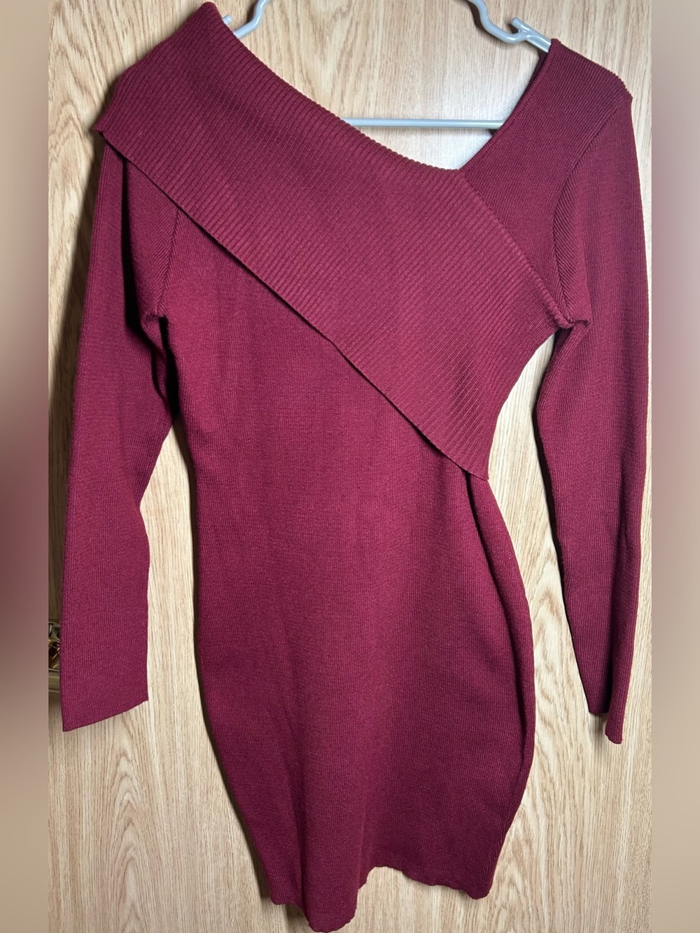 Lillusory Women's Size M Off Shoulder Long Sleeve Bodycon Mini Dress - Picture 2 of 5
